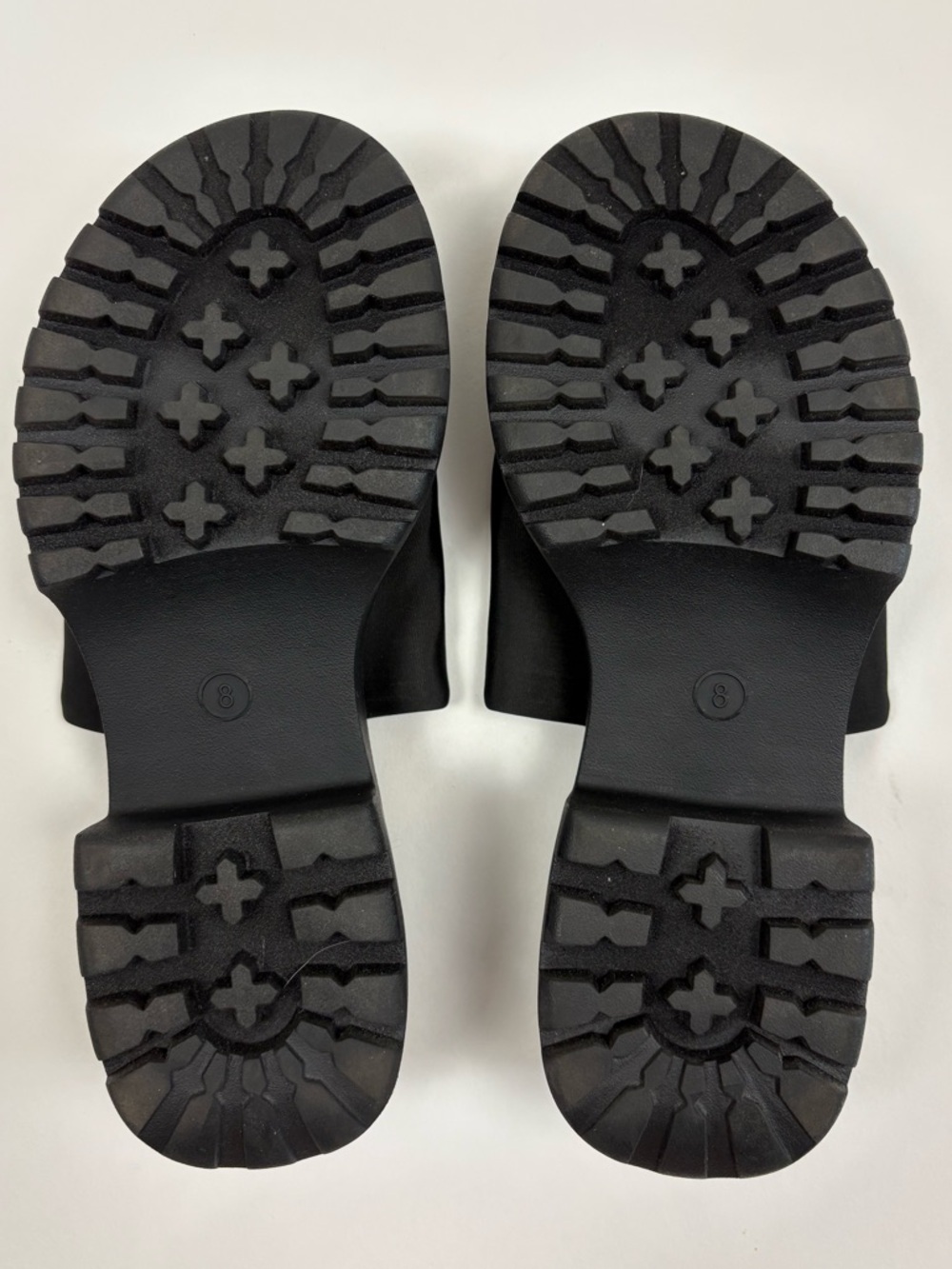 Wild Pair Matte Black Platform Slide Mules Size 8 EUC Y2K Style Grunge Chunky - Picture 2 of 4